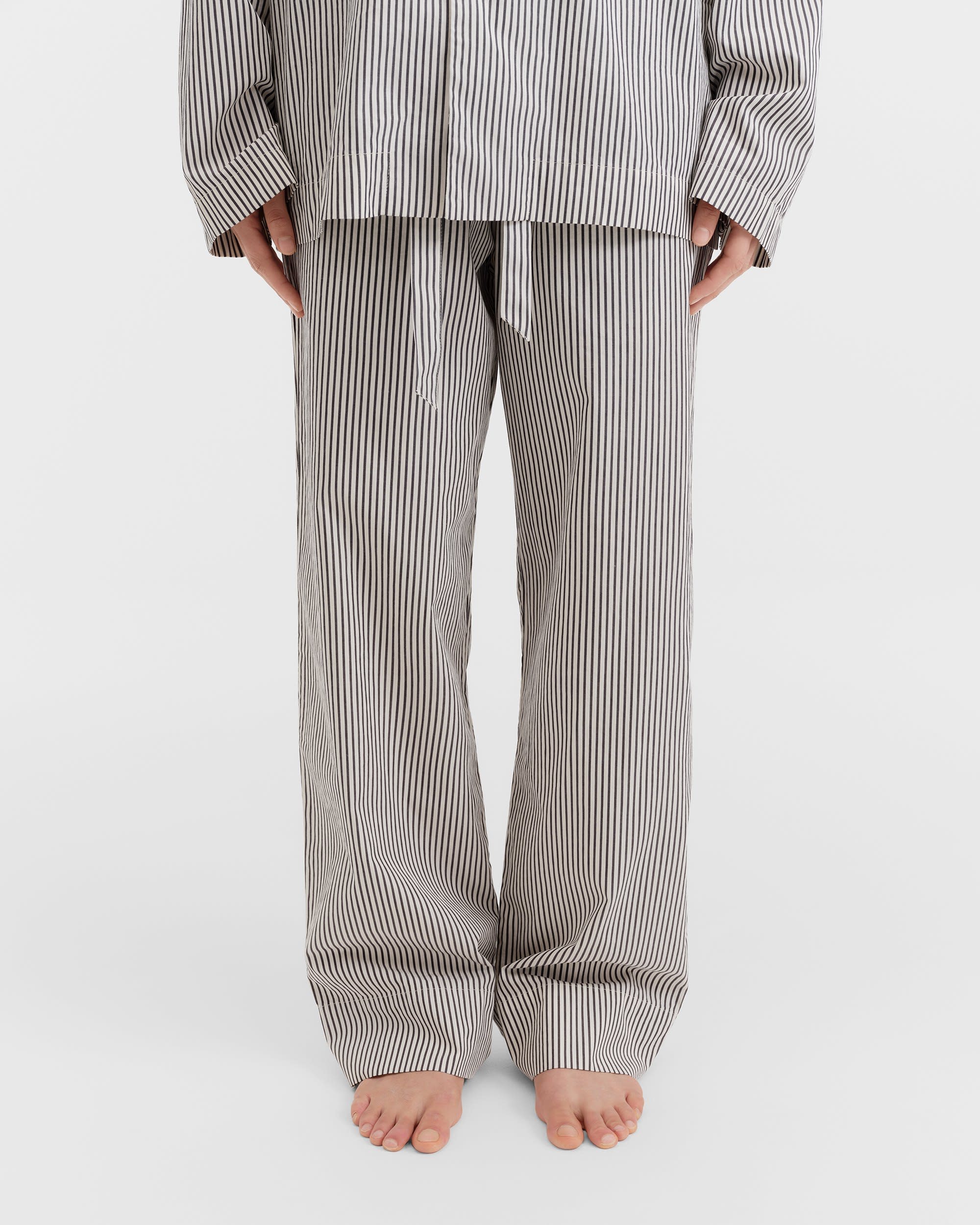 Ink Black on Paper Ivory Stripes pants