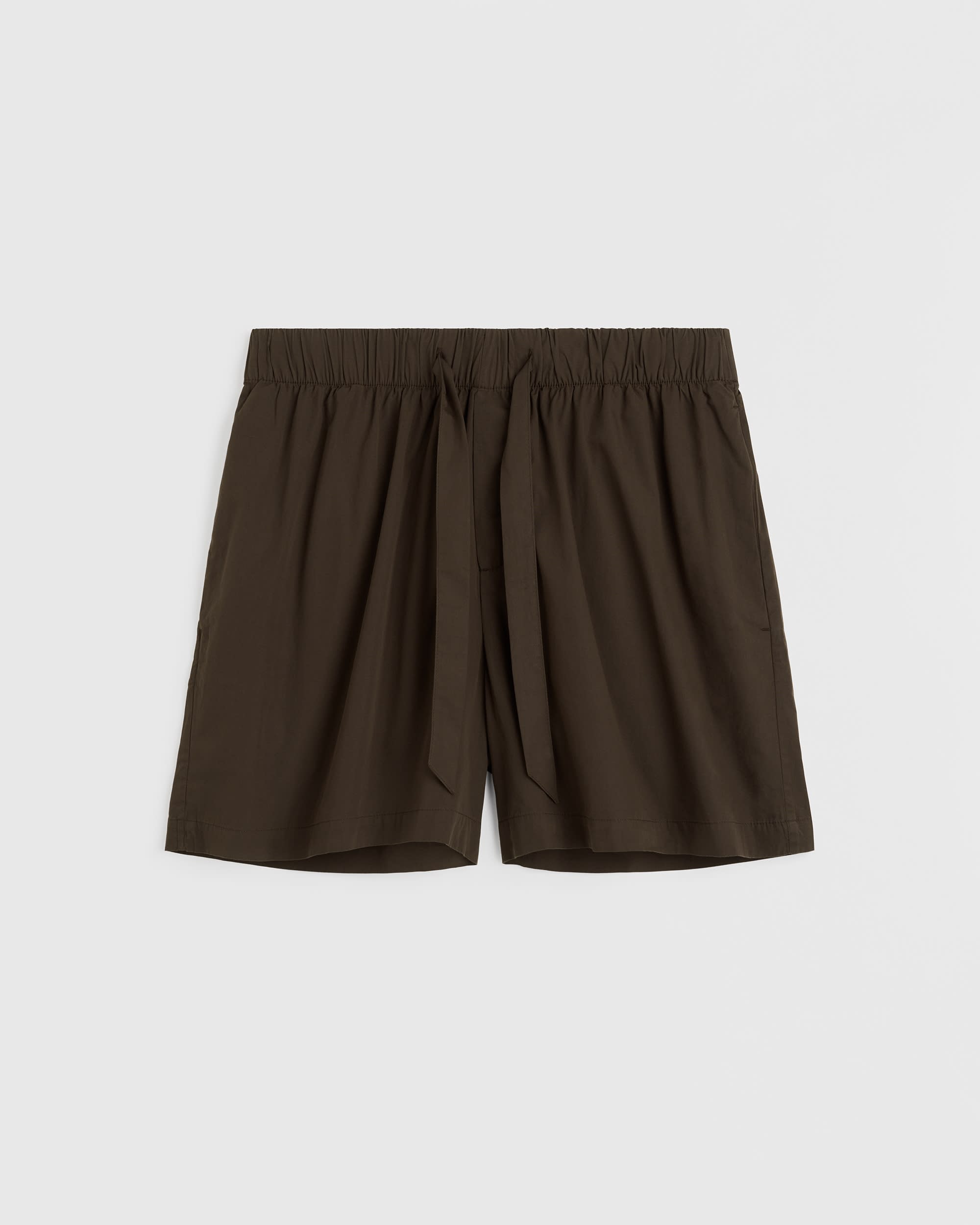 Poplin pyjamas – shorts – Coffee